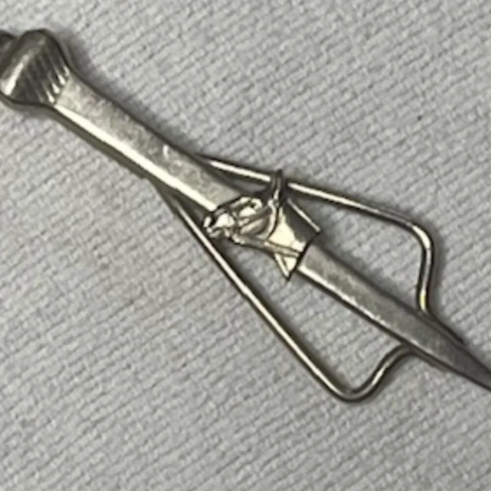 VTG Silver Tone Horse Head Equine Money Tie Clip Bar 2.5
